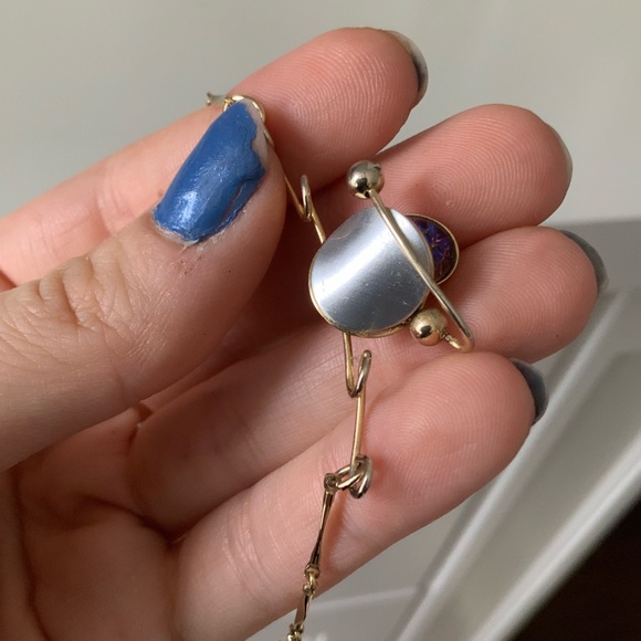 CHRISTOPHE POLY Abstract Dynamic Gold Necklace Hand Made Montreal Jewellery - Picture 7 of 16